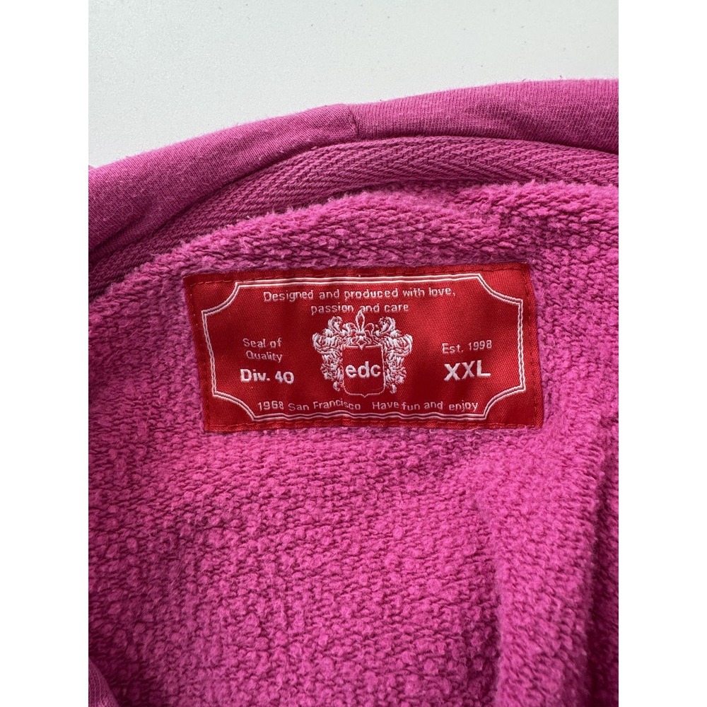 edc by Esprit Pink Music Graphic Hoodie Sweatshirt XXL Magenta Pullover - Picture 6 of 6